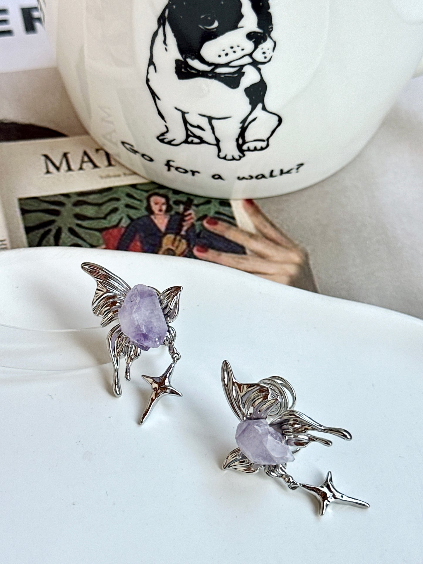 . Handmade clip-on earrings for women.