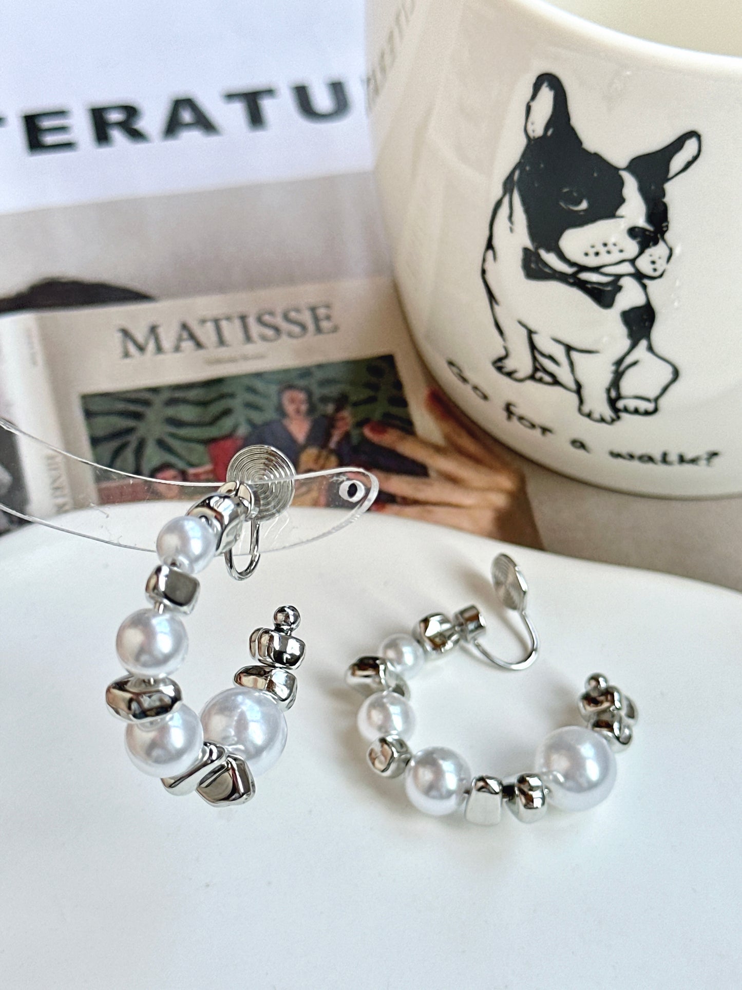 . Handmade clip-on earrings for women.