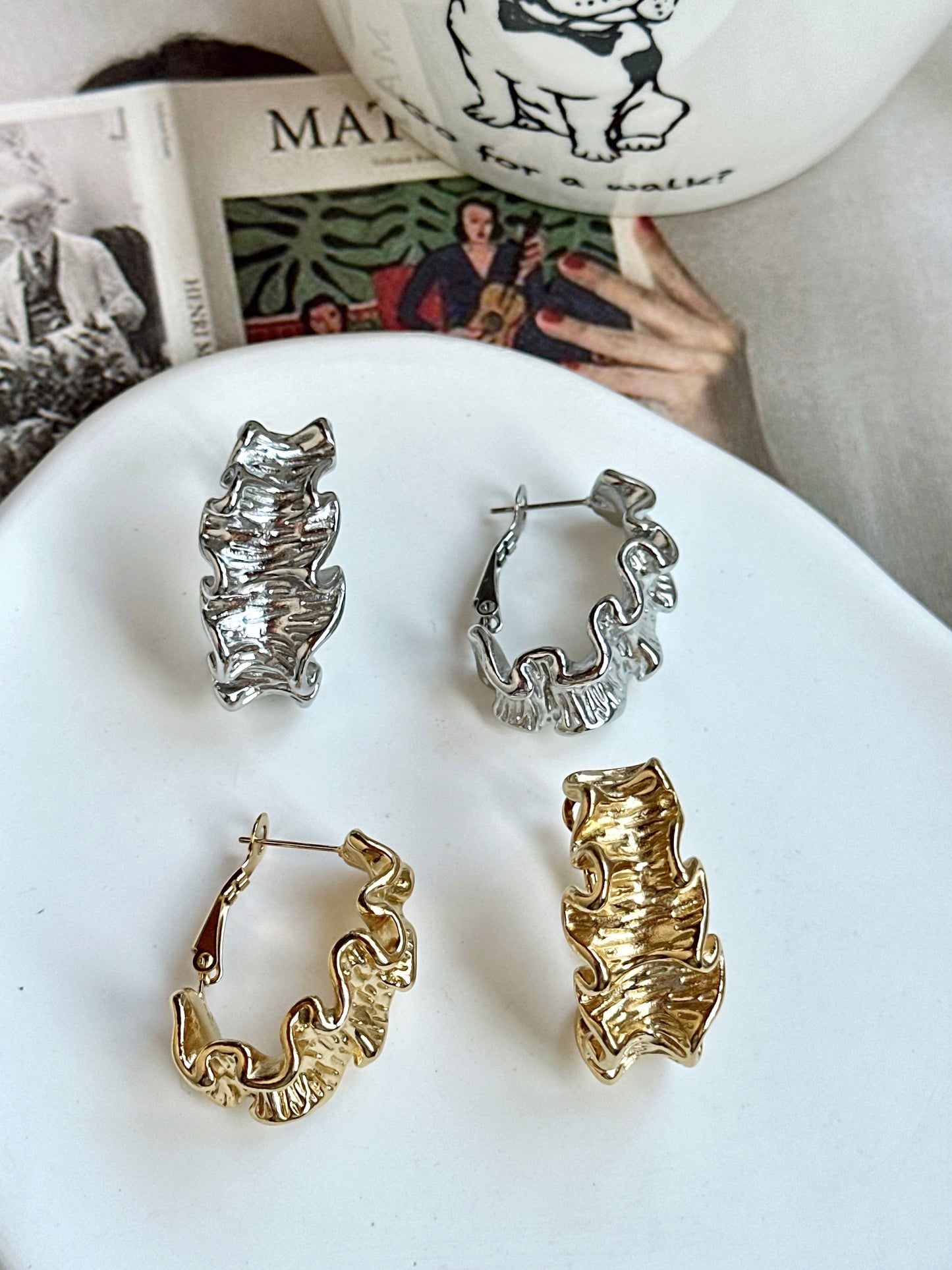 . Handmade clip-on earrings for women.