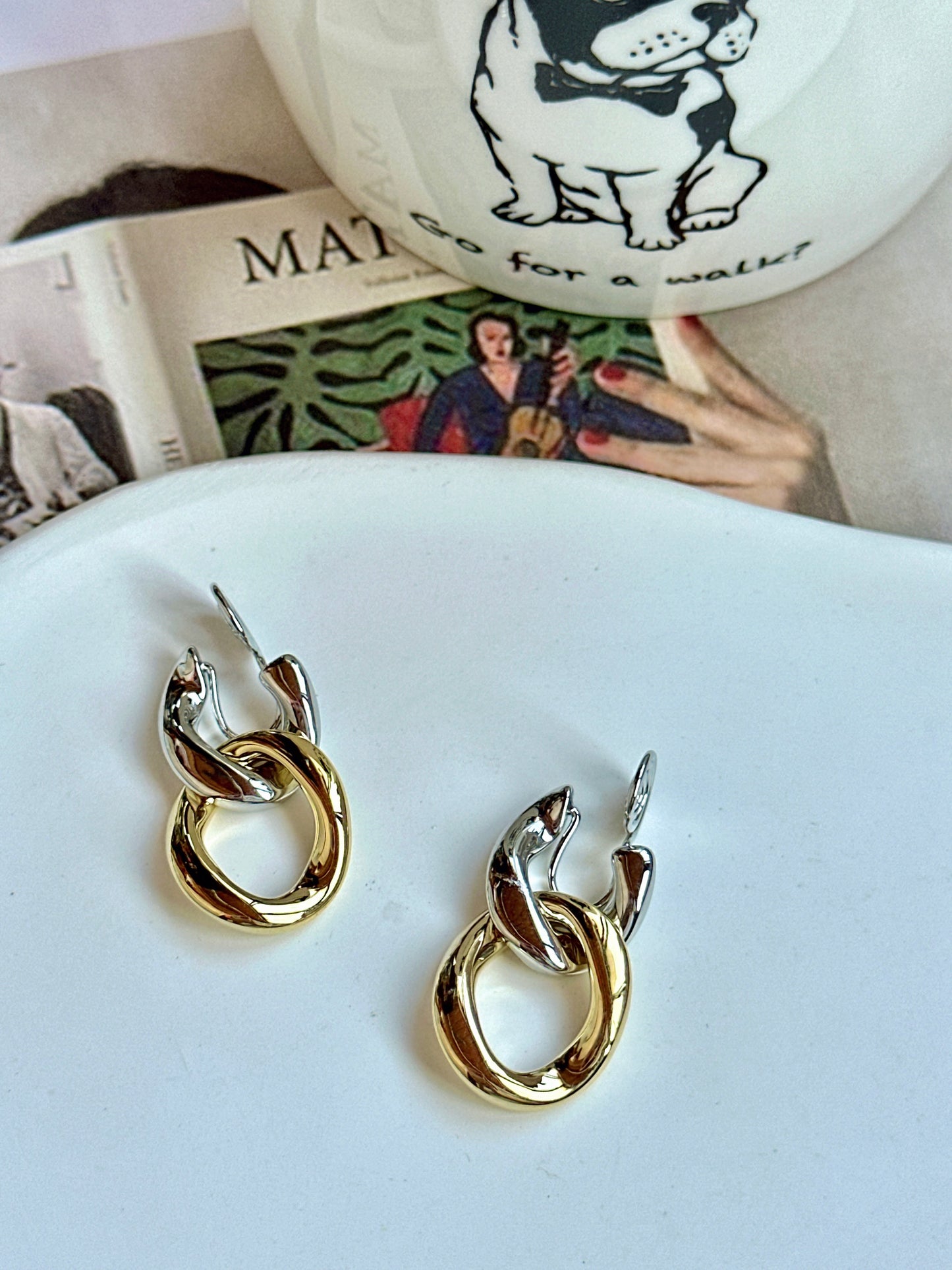 . Handmade clip-on earrings for women.