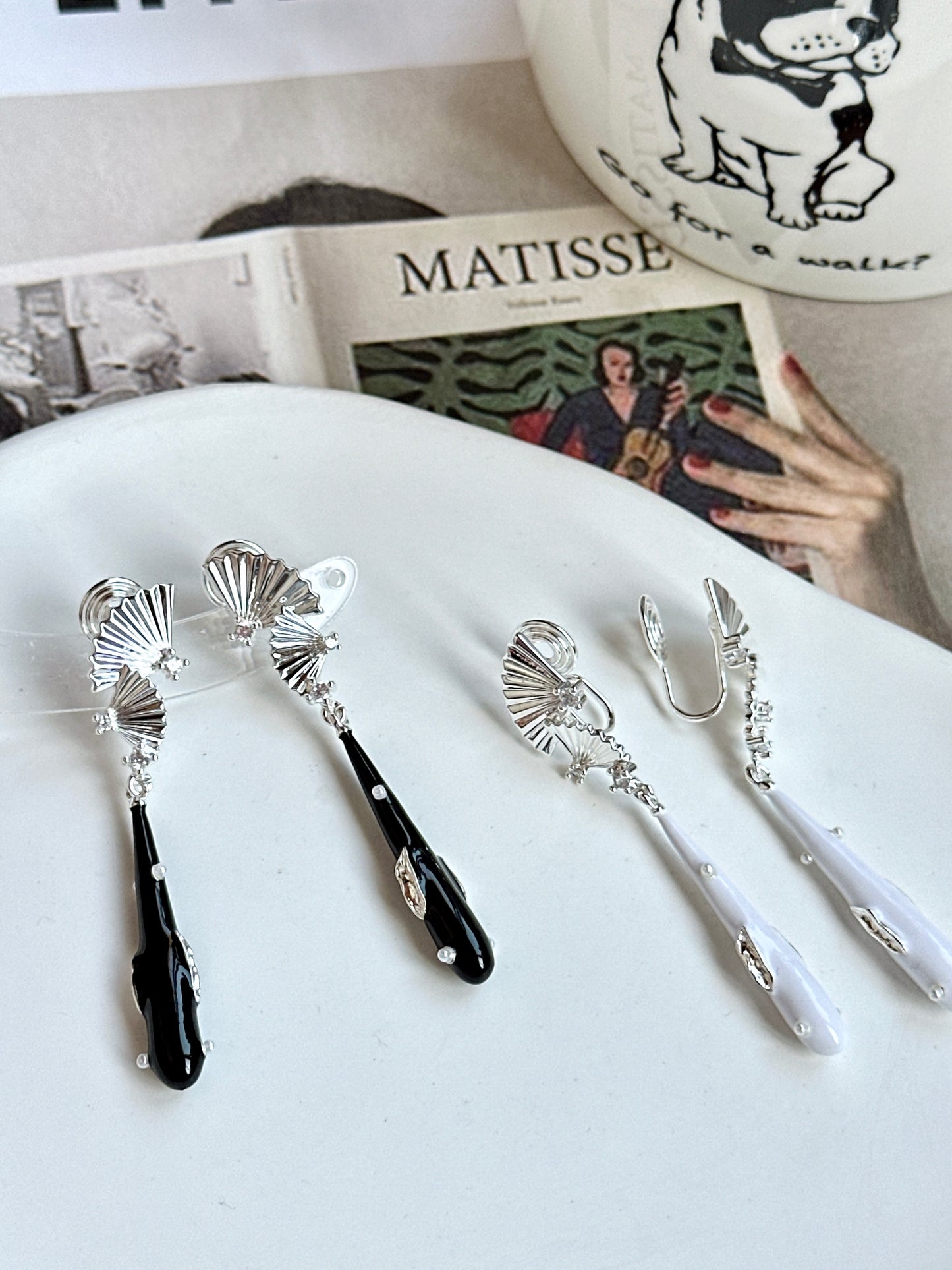 . Handmade clip-on earrings for women.