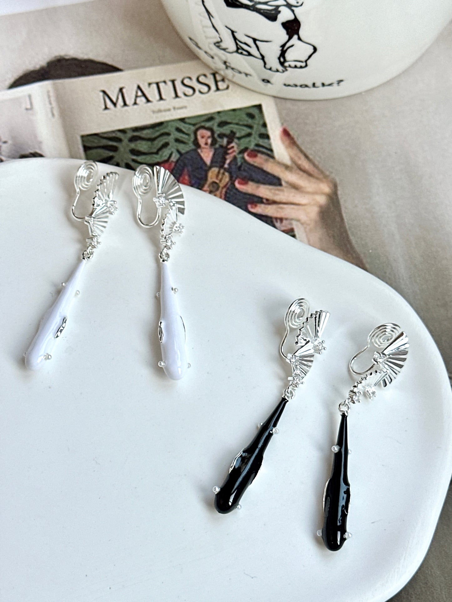 . Handmade clip-on earrings for women.