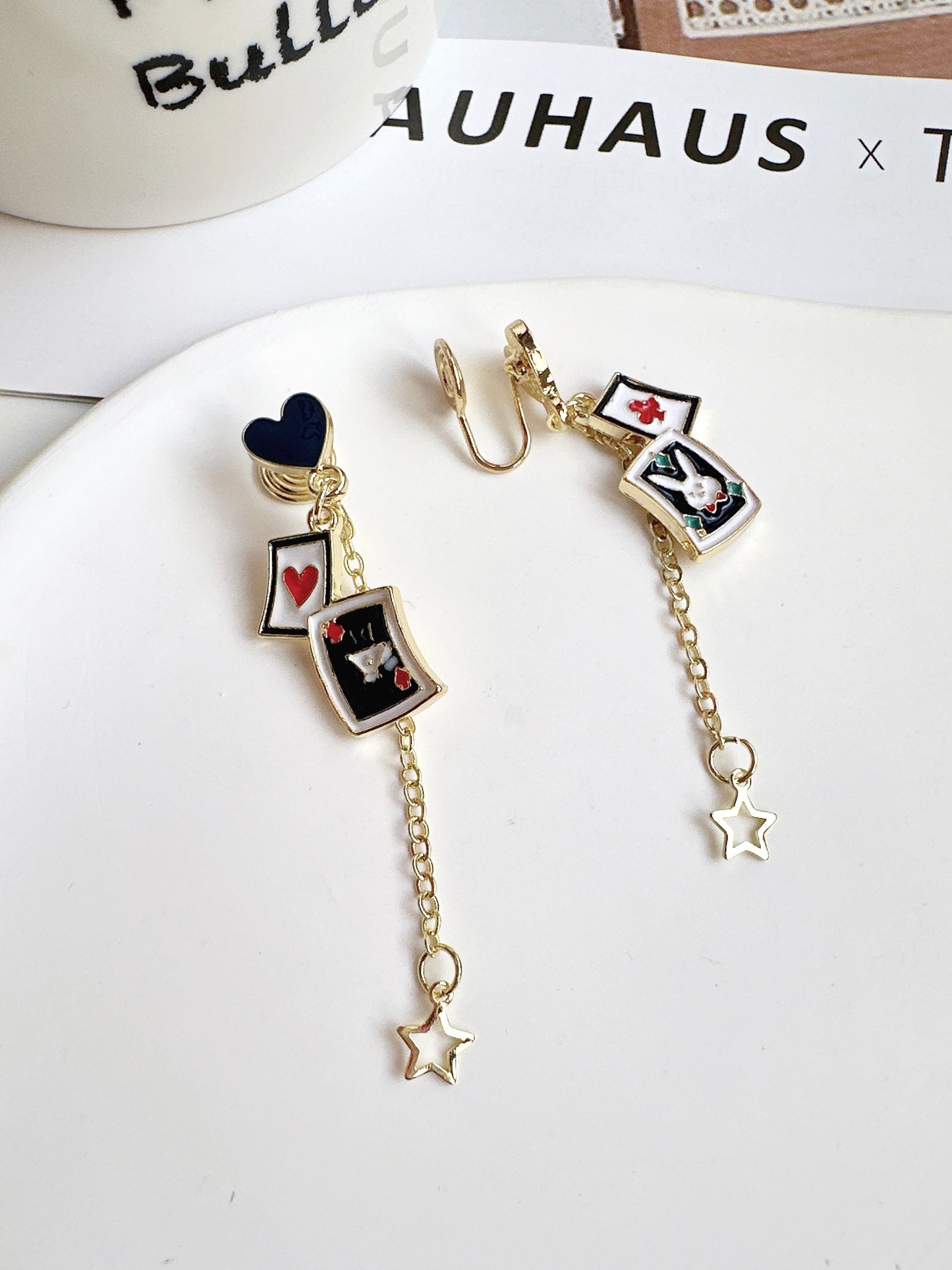 . Handmade clip-on earrings for women.