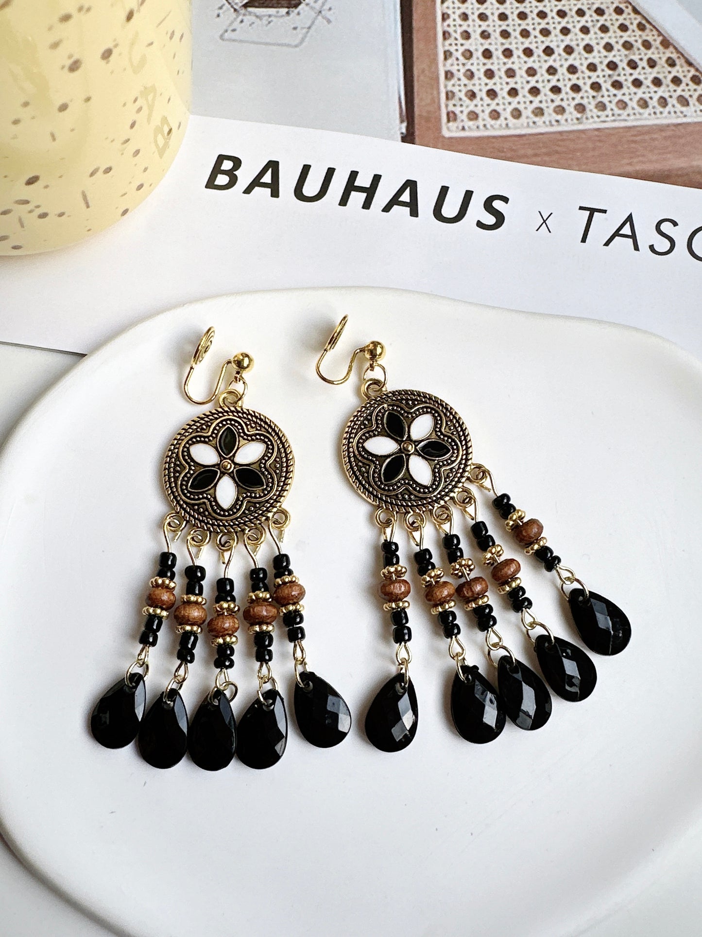 . Handmade clip-on earrings for women.