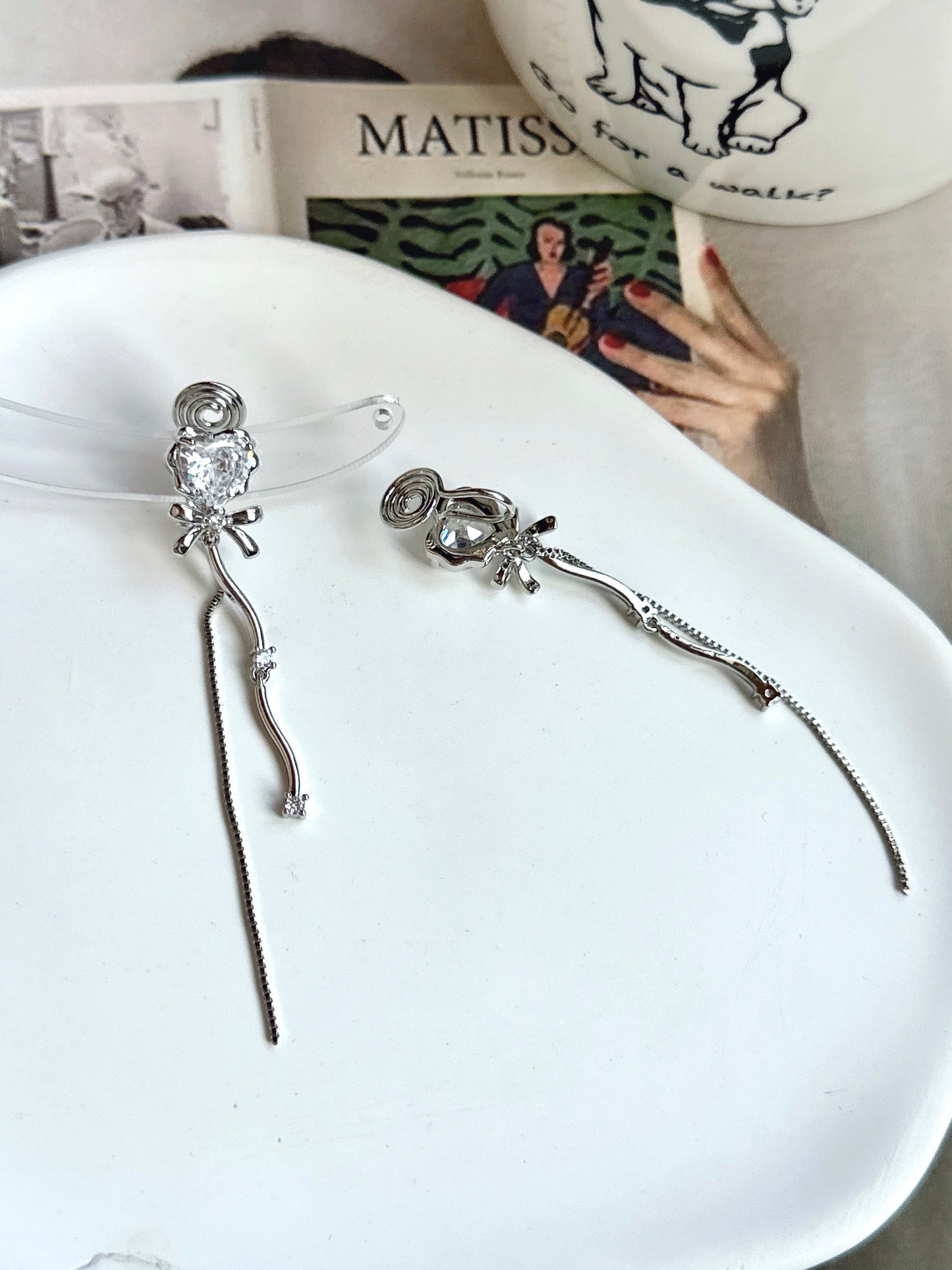 . Handmade clip-on earrings for women.