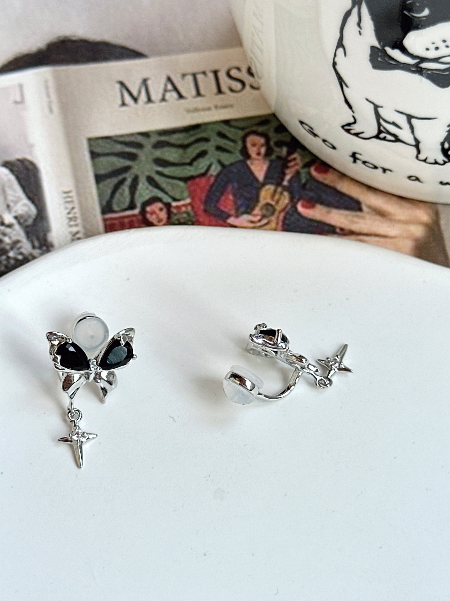 . Handmade clip-on earrings for women.