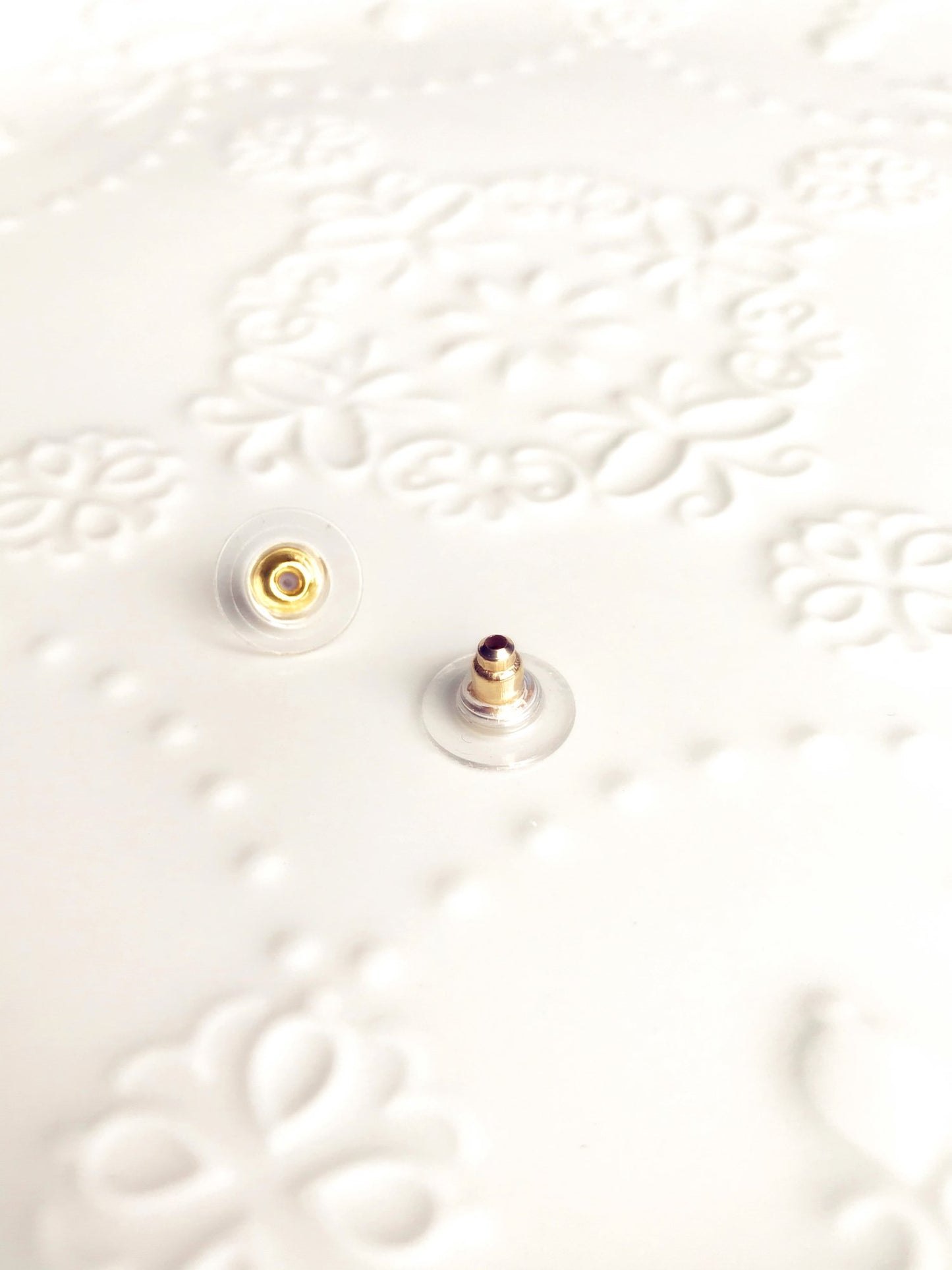 Yellow Gold Disc Earring Backs. gold-tone clip-on earrings for women.