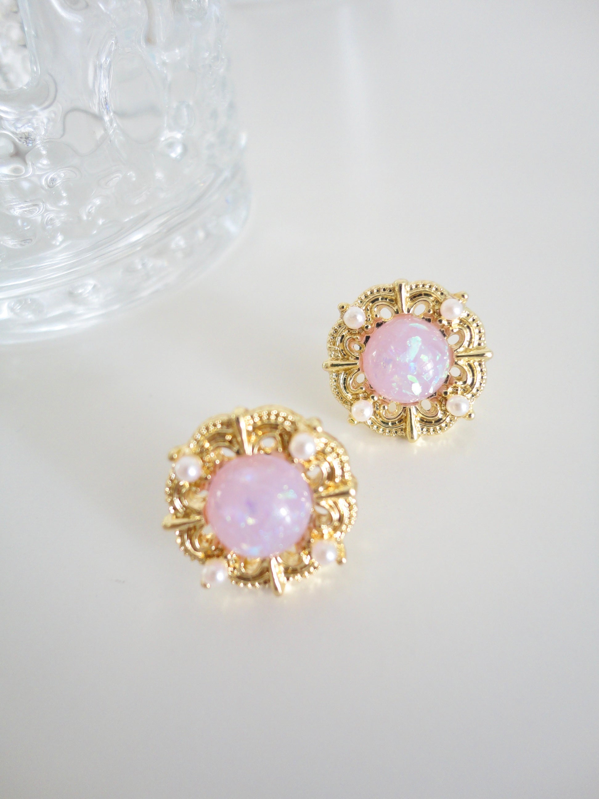 Opal clip store on earrings