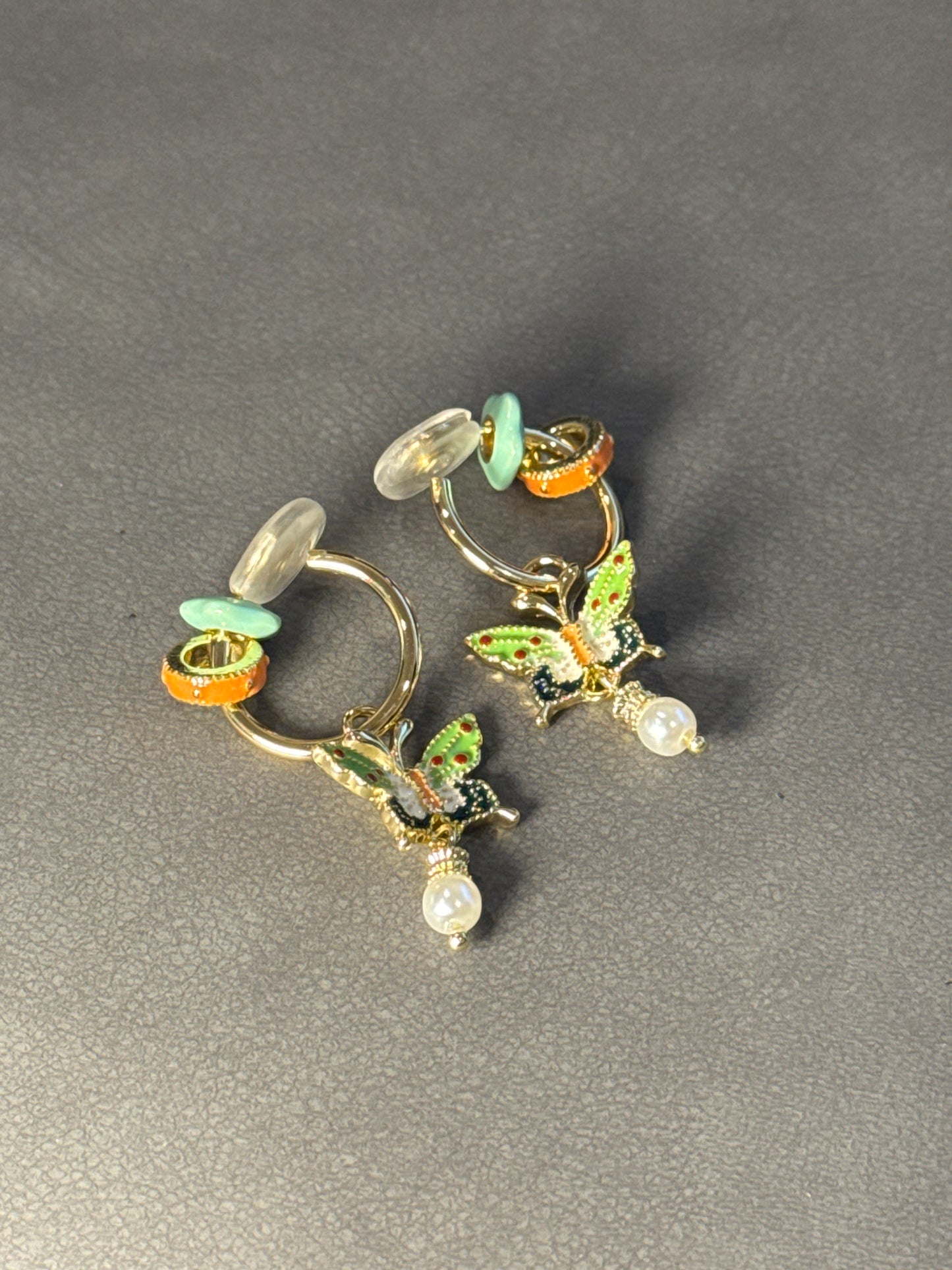 Neo-Chinese Style Color Glazed Butterfly Clip On Earrings