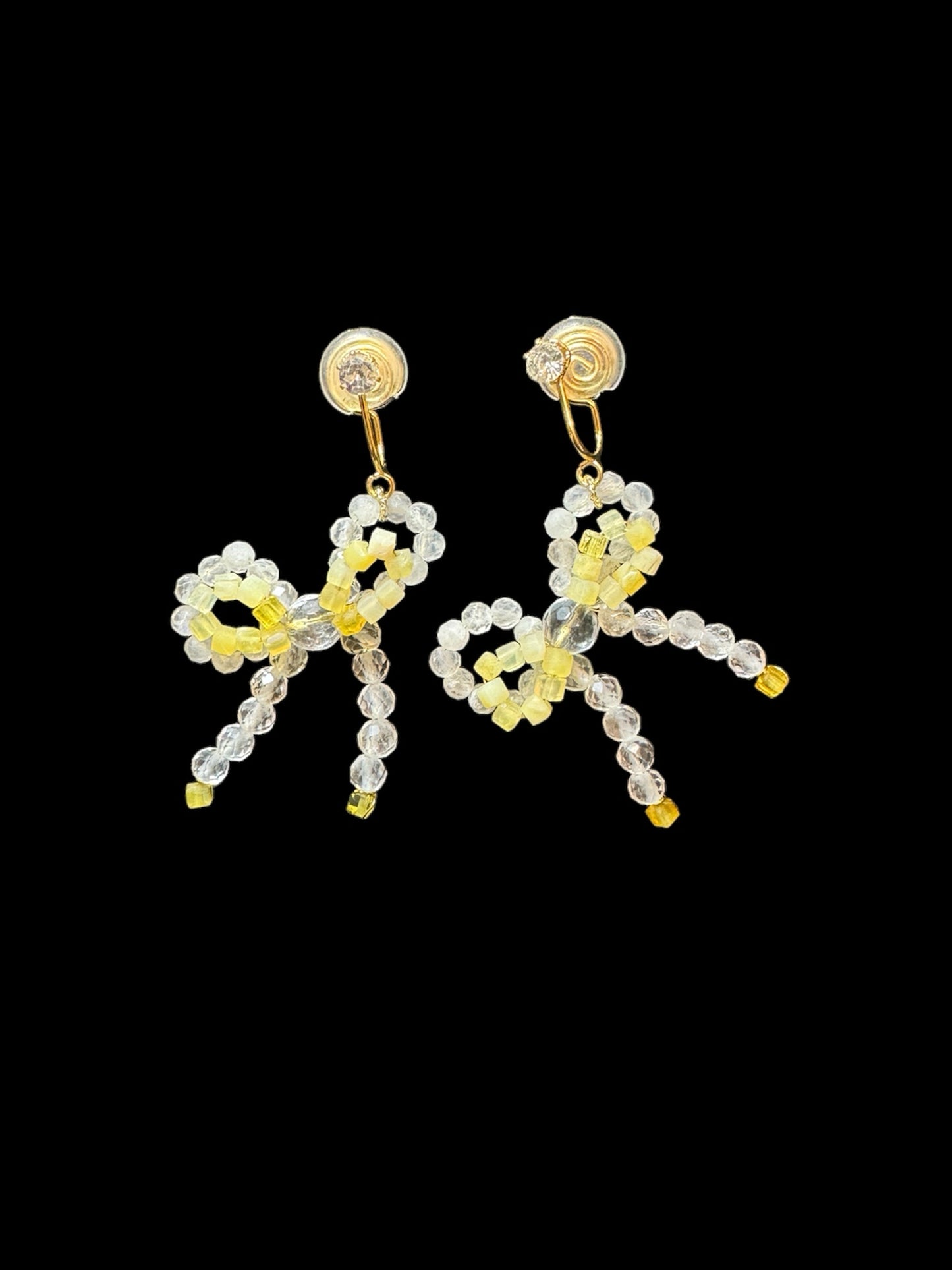 Handmade Luminous Butterfly Knot Earrings Clip on