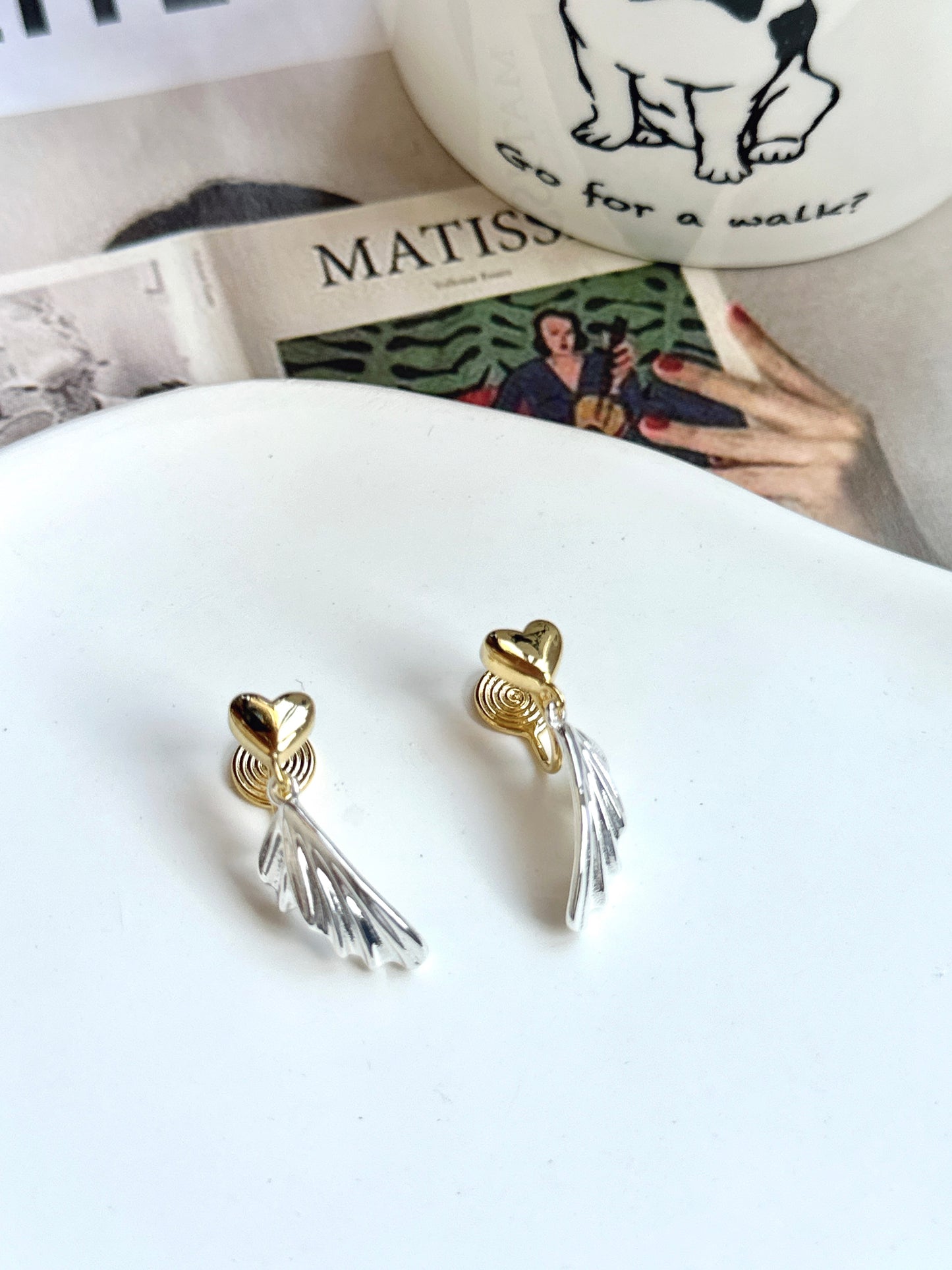 Golden and Silver Fishtail Clip On Earrings