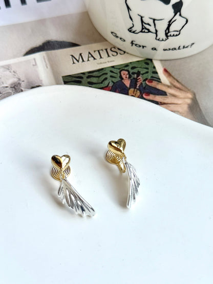 Golden and Silver Fishtail Clip On Earrings