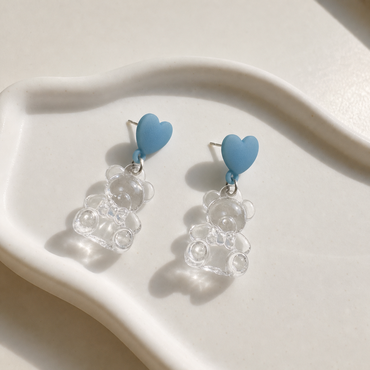 Acrylic Transparent Bear Drop Earrings additional product photo