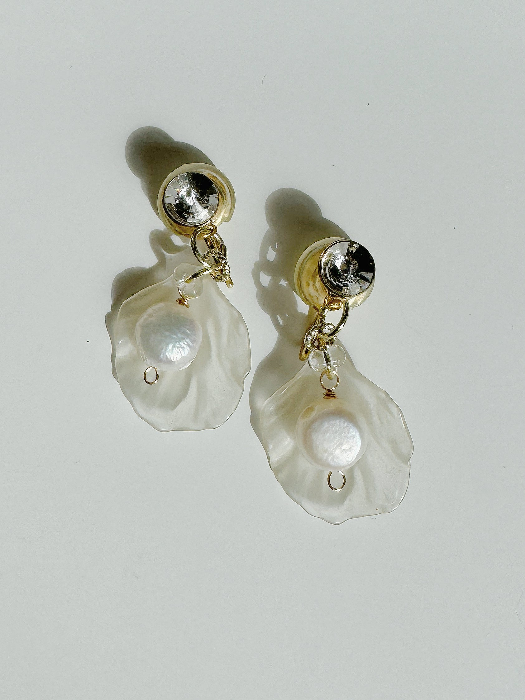 Pearl Grace Handmade Pearl Clip-On Earrings. pearl clip-on earrings for women.