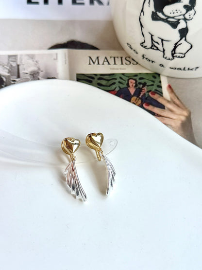 Golden and Silver Fishtail Clip On Earrings