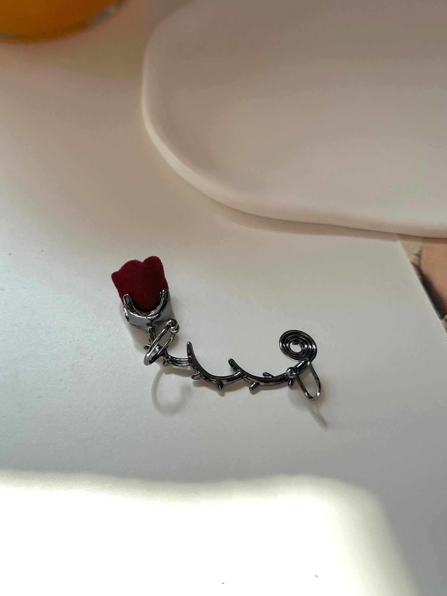 Rose Ear Cuff Clip On Earrings