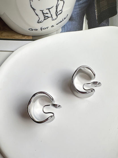 Silver Plain Hoop Clip On Earrings