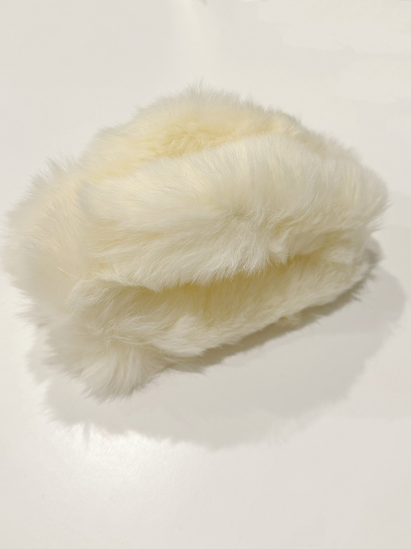 Fur Hair Claw Clip Large White. Handmade clip-on earrings for women.