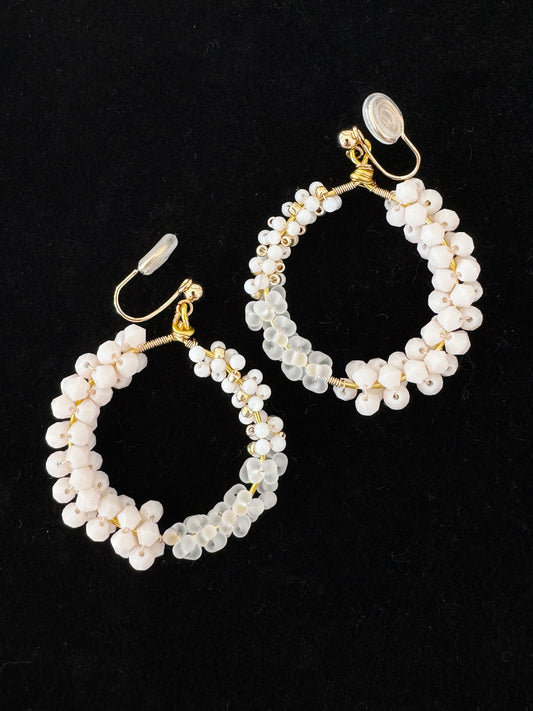 Handmade Luxury Beaded Ear Cuff Clip on Earrings