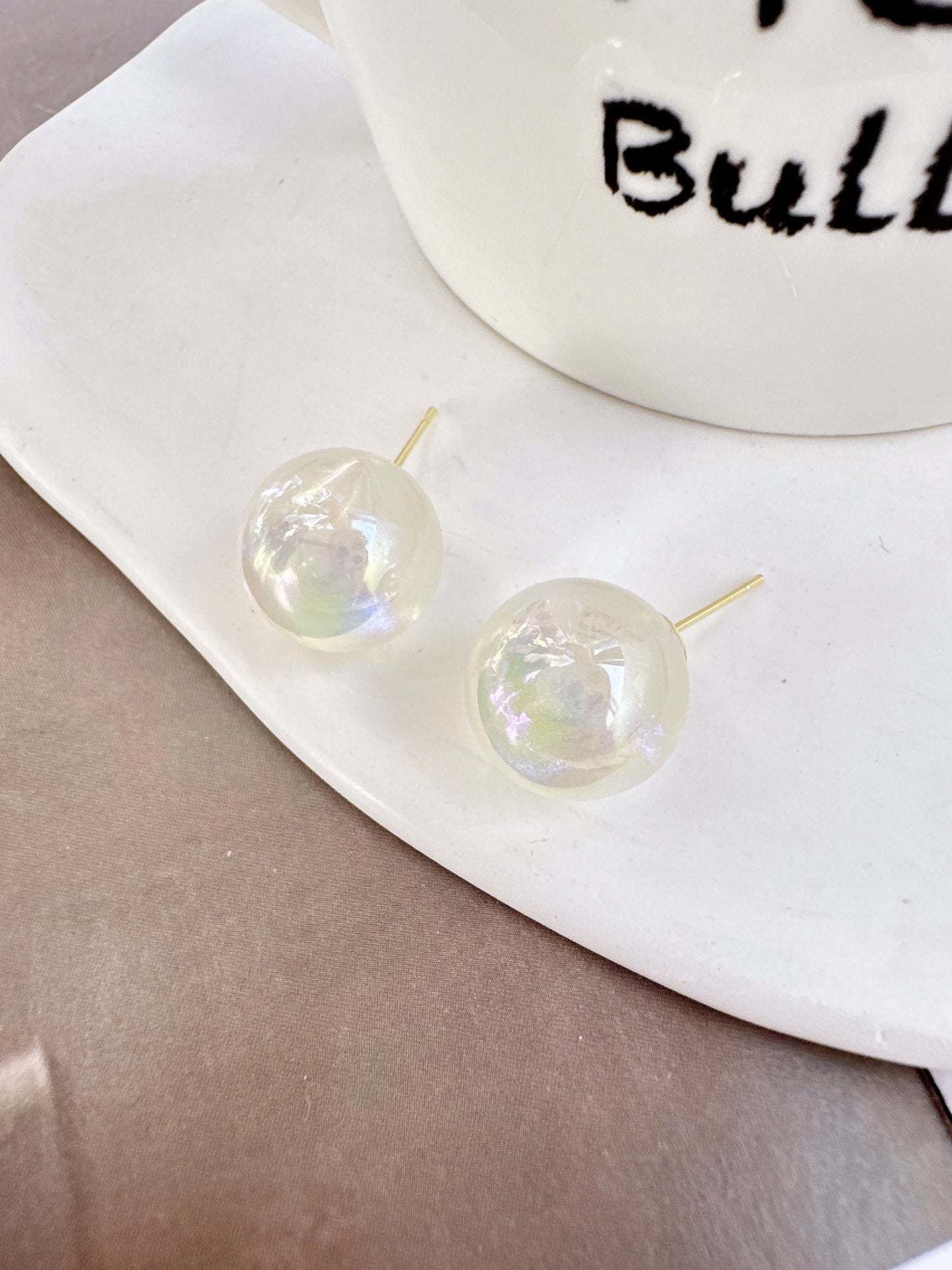 Reflective Ball Stud Earrings