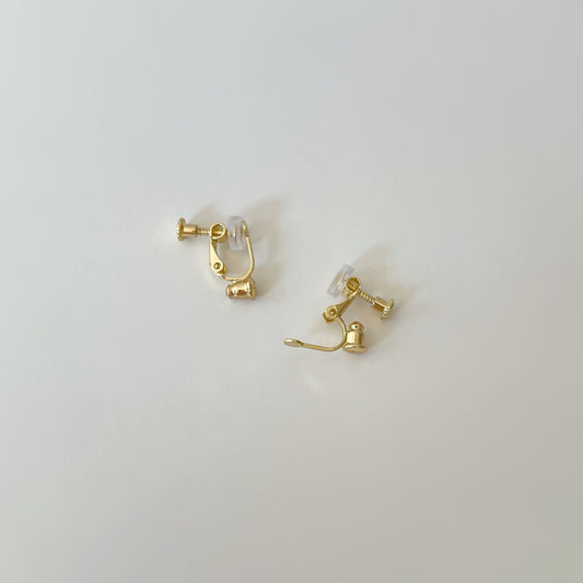 Gold Clip On Bottom Style Silicon Earrings Converters. gold-tone clip-on earrings for women.