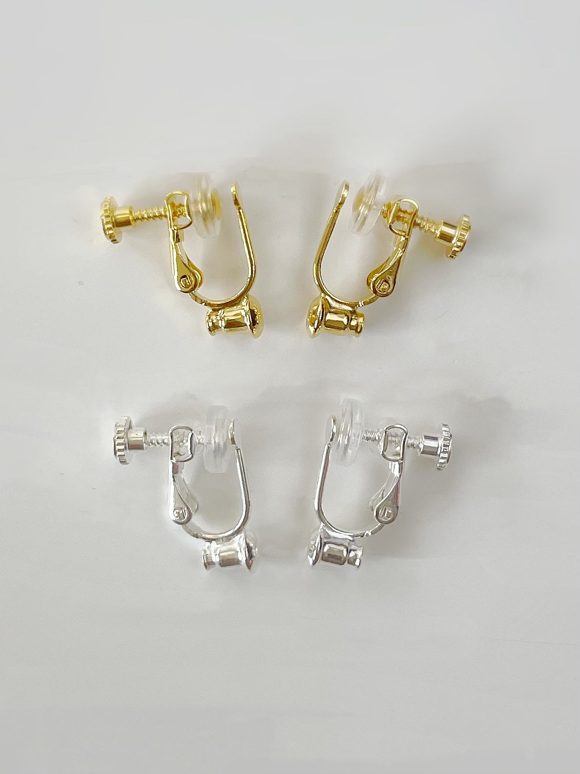 Gold Clip On Bottom Style Silicon Earrings Converters