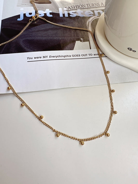 Titanium Steel Golden Beads Choker