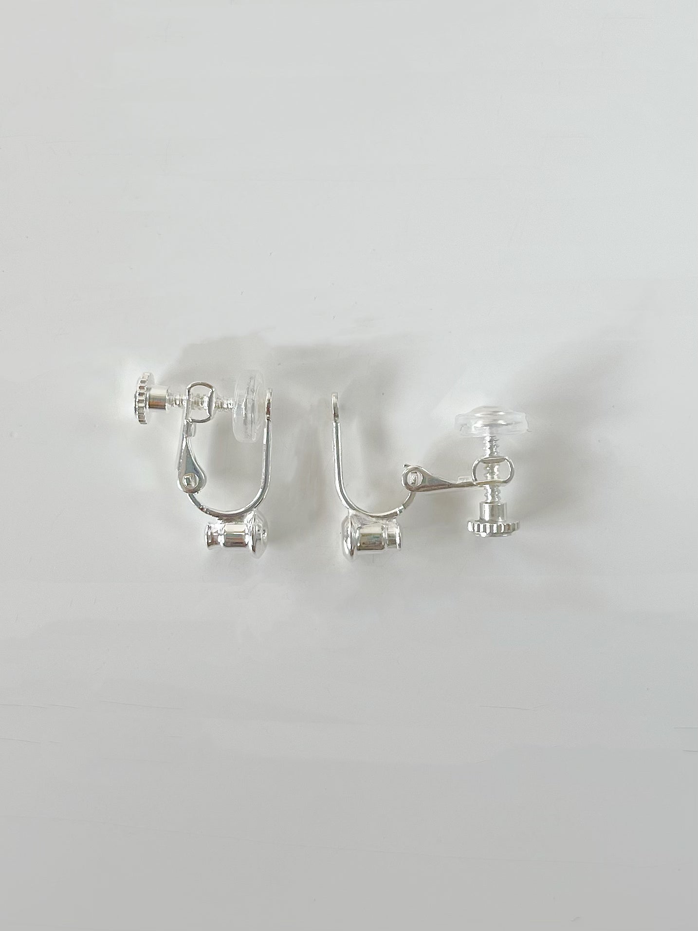 Silver Clip On Bottom Style Silicon Earrings Converters