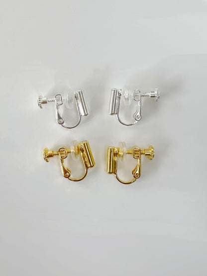 Silver Clip On With Silicon Earrings Converters