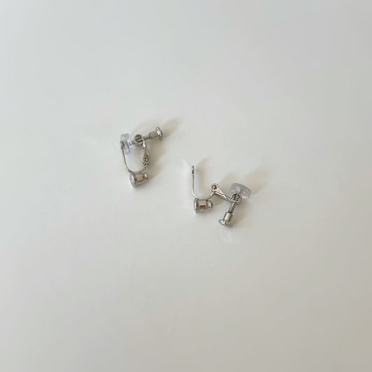 Silver Clip On Bottom Style Silicon Earrings Converters. silver-tone clip-on earrings for women.