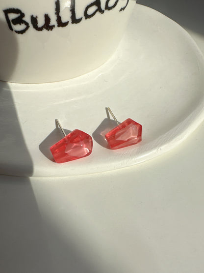 Resin Pomegranate Seed Stud Earrings