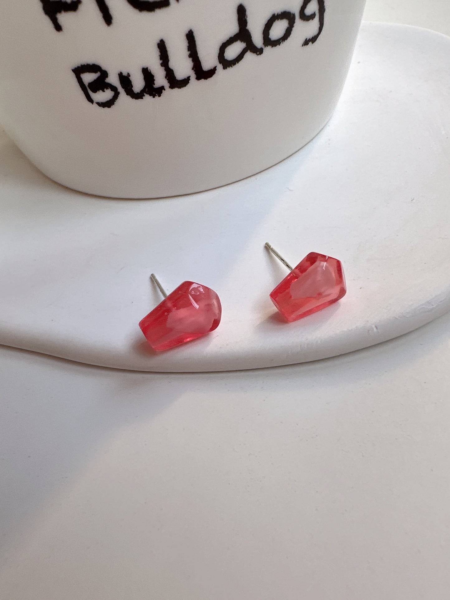 Resin Pomegranate Seed Stud Earrings