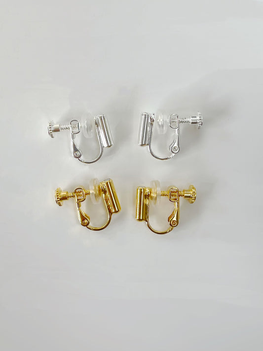 Gold Clip On With Silicon Earrings Converters
