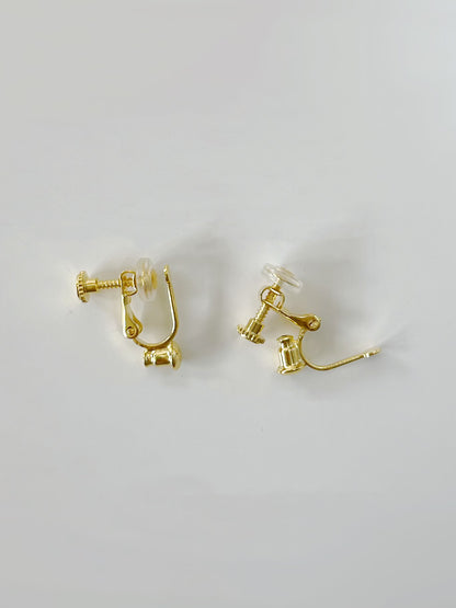 Gold Clip On Bottom Style Silicon Earrings Converters