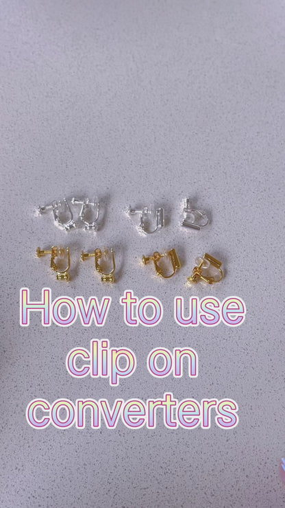 Gold Clip On Bottom Style Silicon Earrings Converters