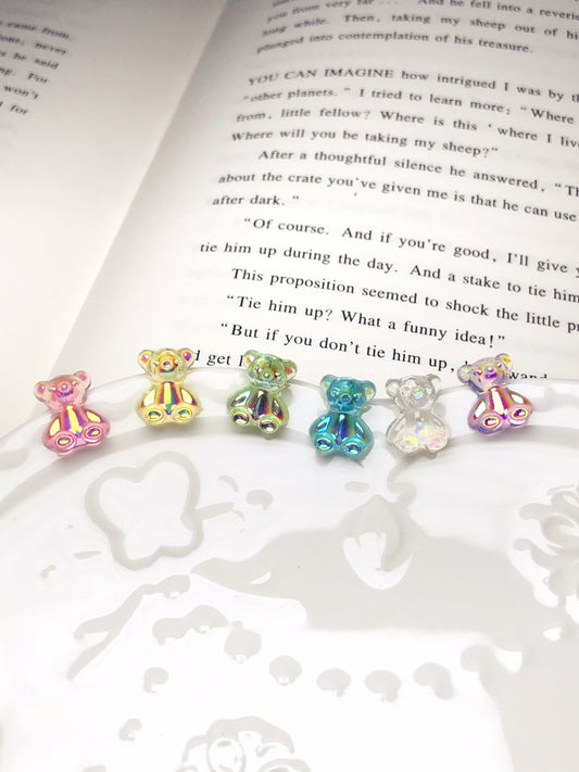 Metallic Reflective Jelly Bear 6-pack Stud Earrings