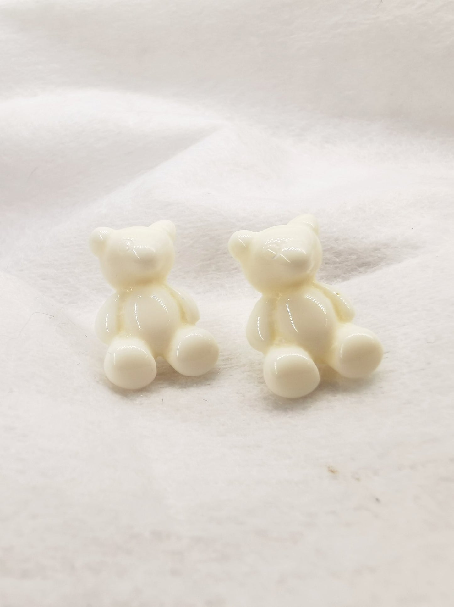 White Acrylic Jelly Bear Stud Earrings