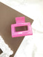 Square Crab Hair Claw Clip Hairpins Jelly Pink