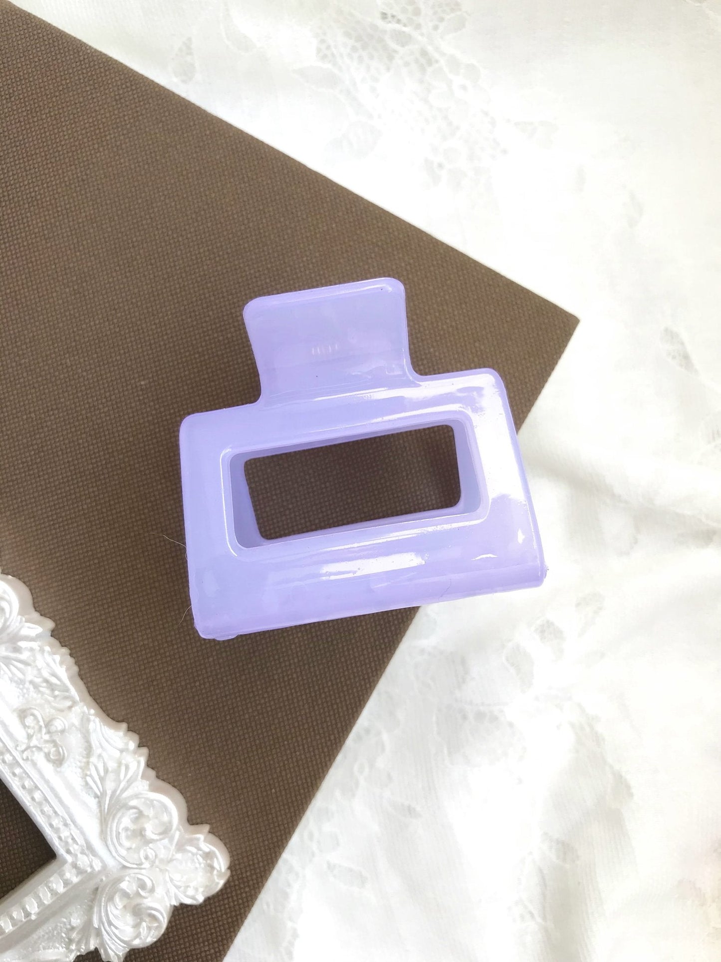 Square Crab Hair Claw Clip Hairpins Jelly Purple