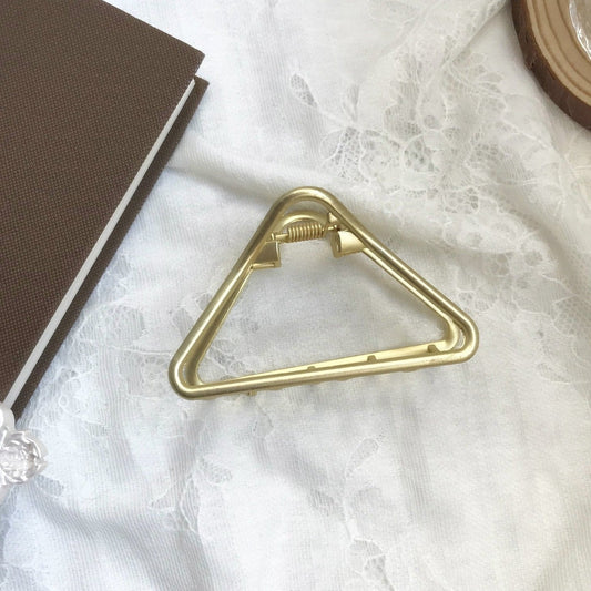 Gold Metal Hairclips Claw Clips Triangle Medium