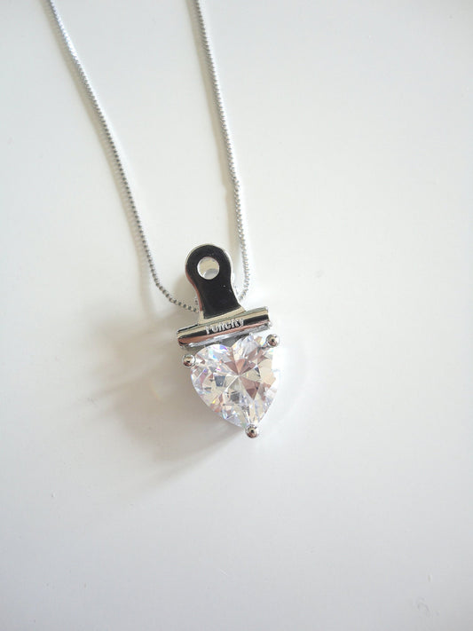 Clip Heart Zircon Necklace