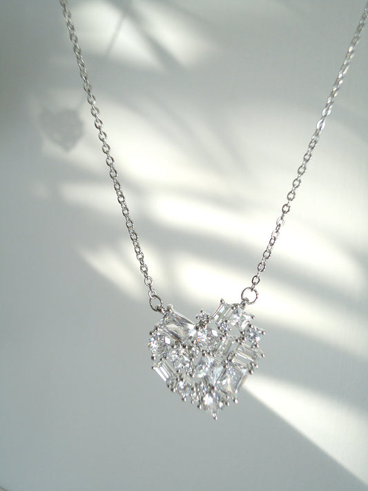 Multi Zircon Heart Necklace