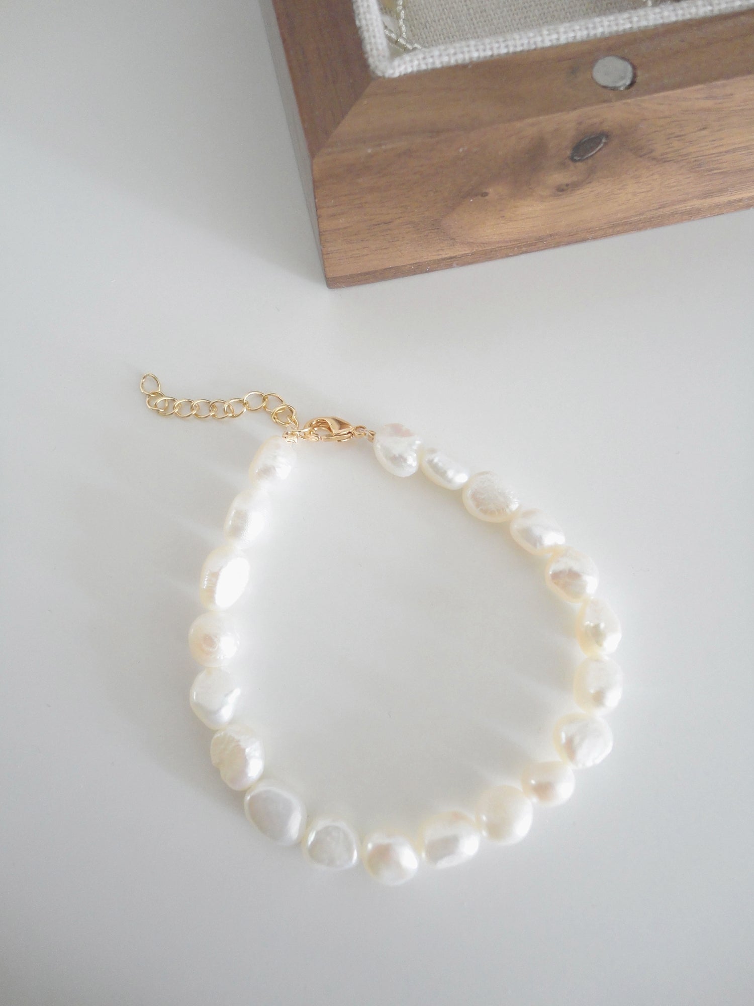 Baroque Freshwater Pearl Fob Bracelet 