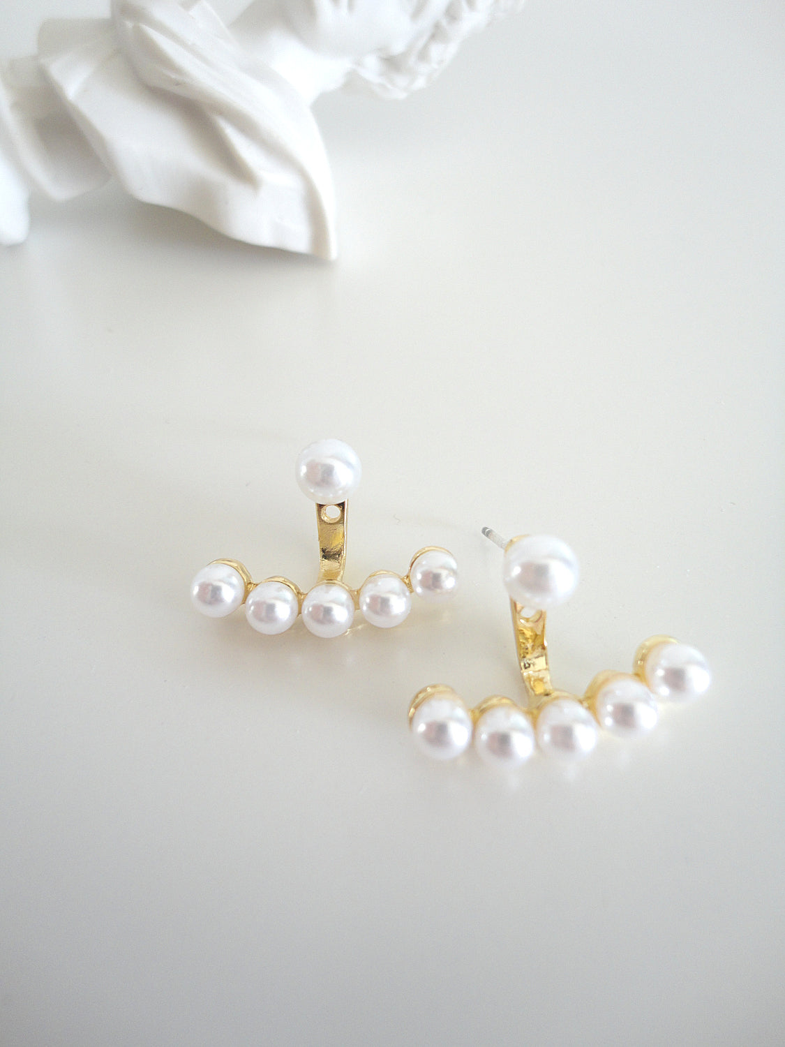 Adjustable Pearlised Anchor Stud Earrings Set