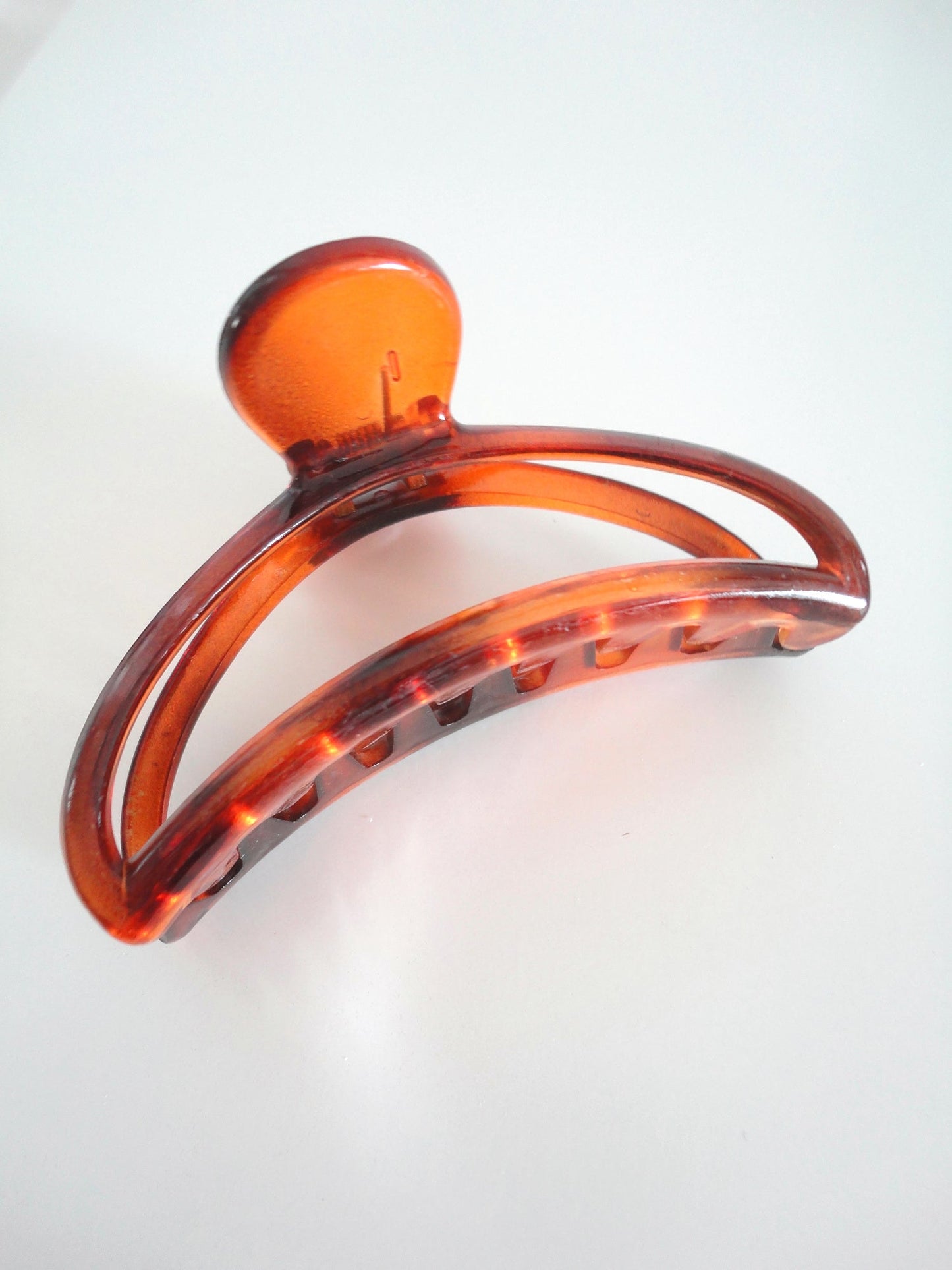 Acrylic Hair Claw Clip Curve Amber Mix Large