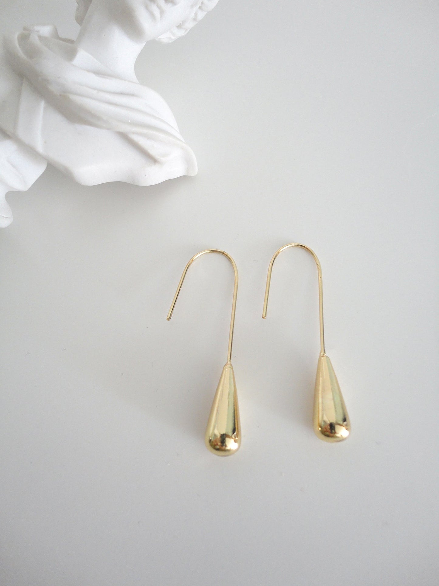 Golden Drop Shape Drop Earrings