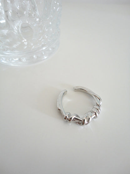 Silver Twist Textured Ring