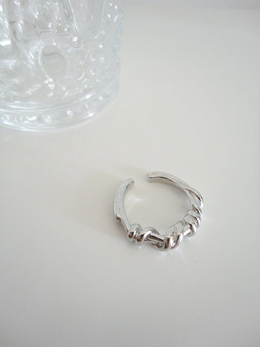 Silver Twist Textured Ring