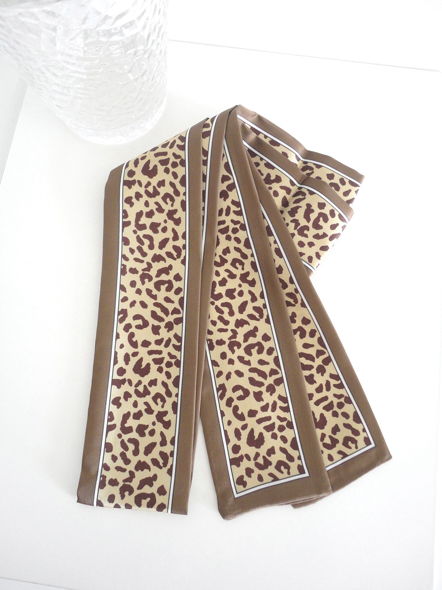 Hair Scarf Brown Cow Print