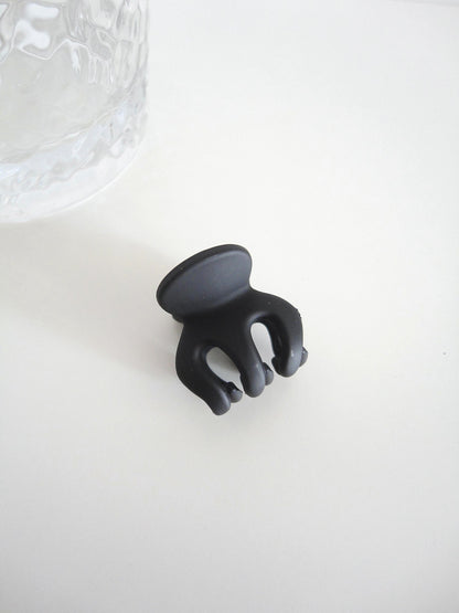 Mini Hair Claw Clip Black. Handmade clip-on earrings for women.